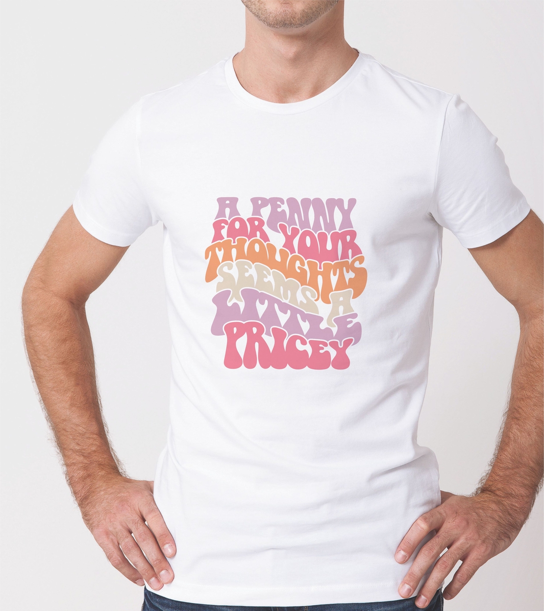 T-shirt “A Penny For Your Thoughts” – Black and white