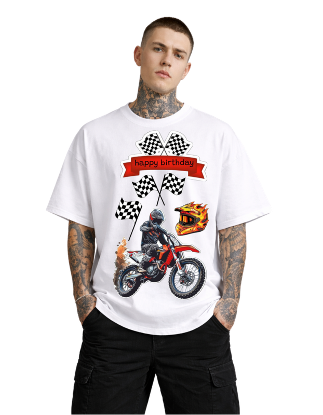 Oversized - Тениска с визуален знак