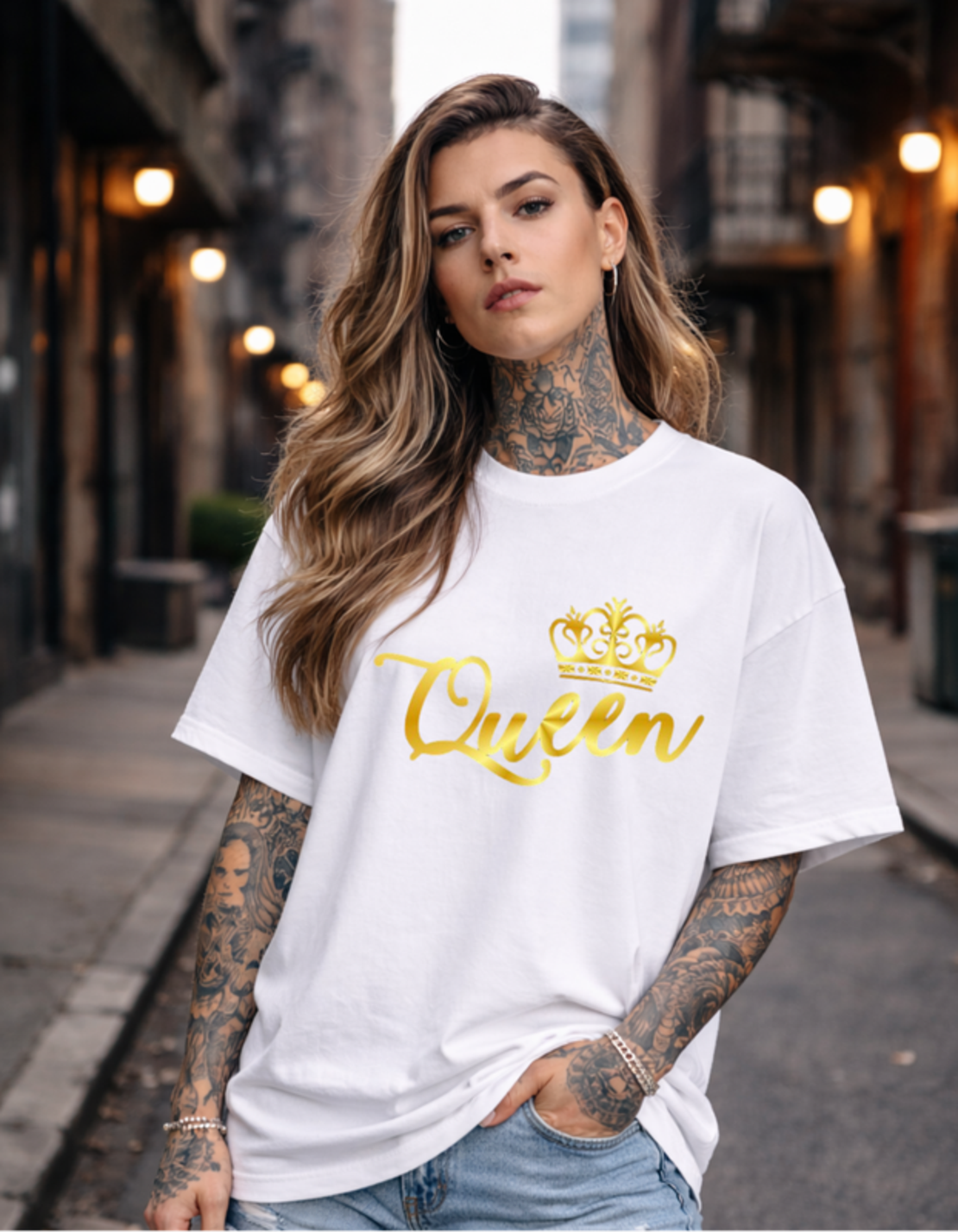 Oversized - Тениска с ритмична графика