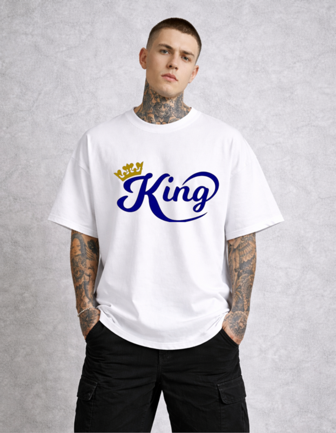 Oversized - Тениска с визуален контраст