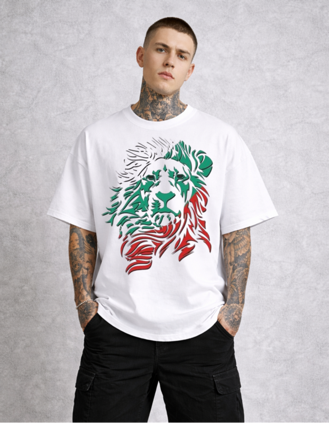 Oversized - Тениска с асиметричен мотив