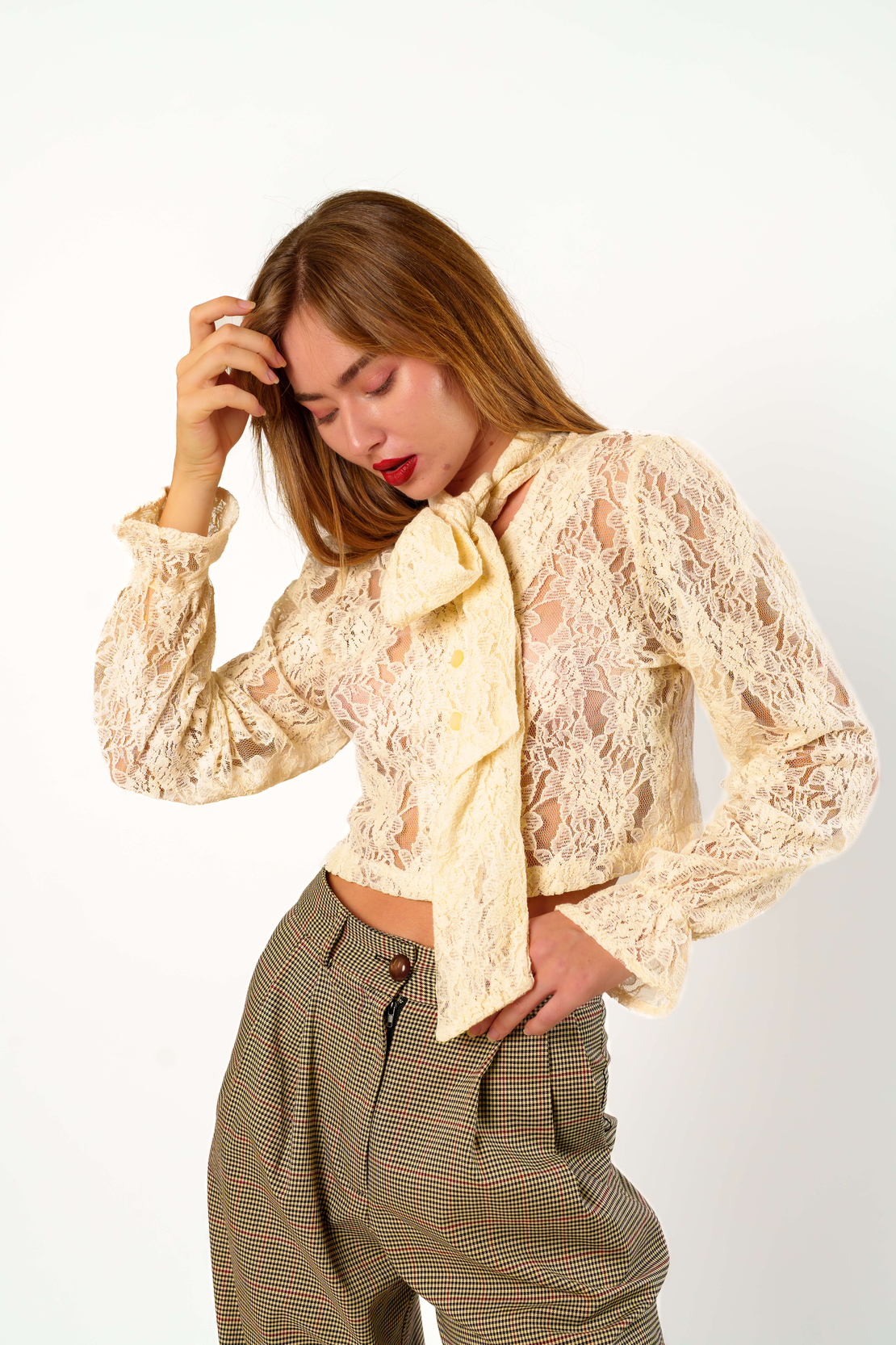 Дантелена блуза Ivory whisper