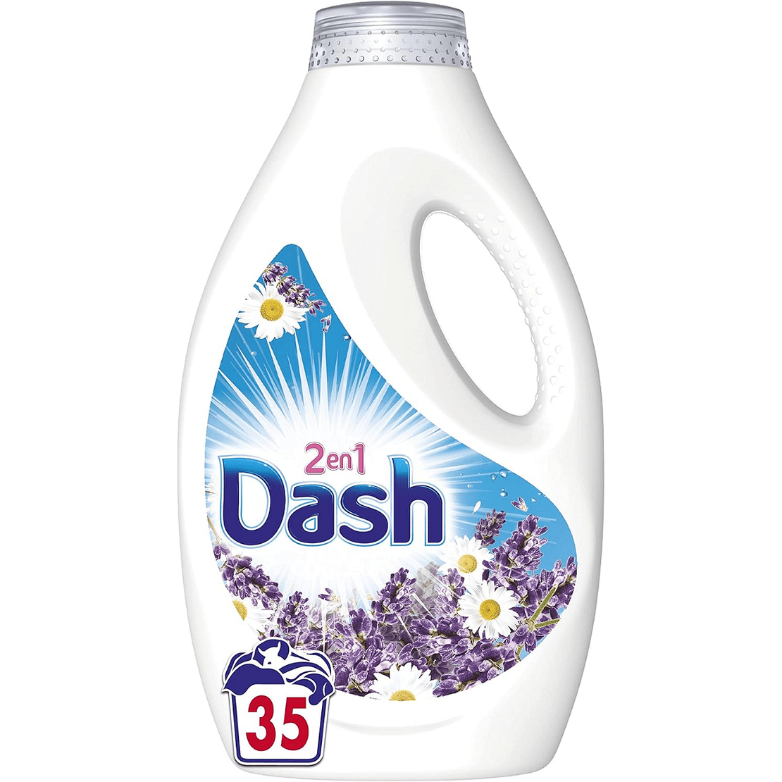 Dash 2в1 - Течен прах с омекотител, лавандула и лайка, 35пр.