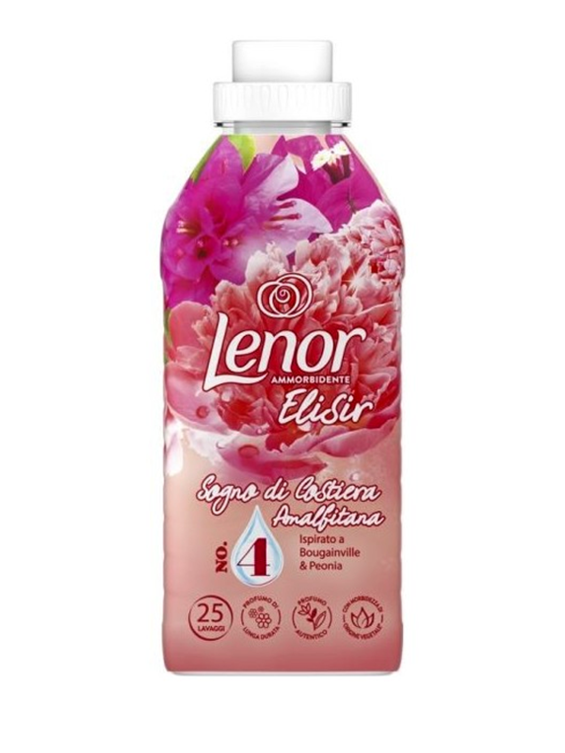 Lenor Elixir - Концентрат омекотител с аромат на Божур  , 25п.