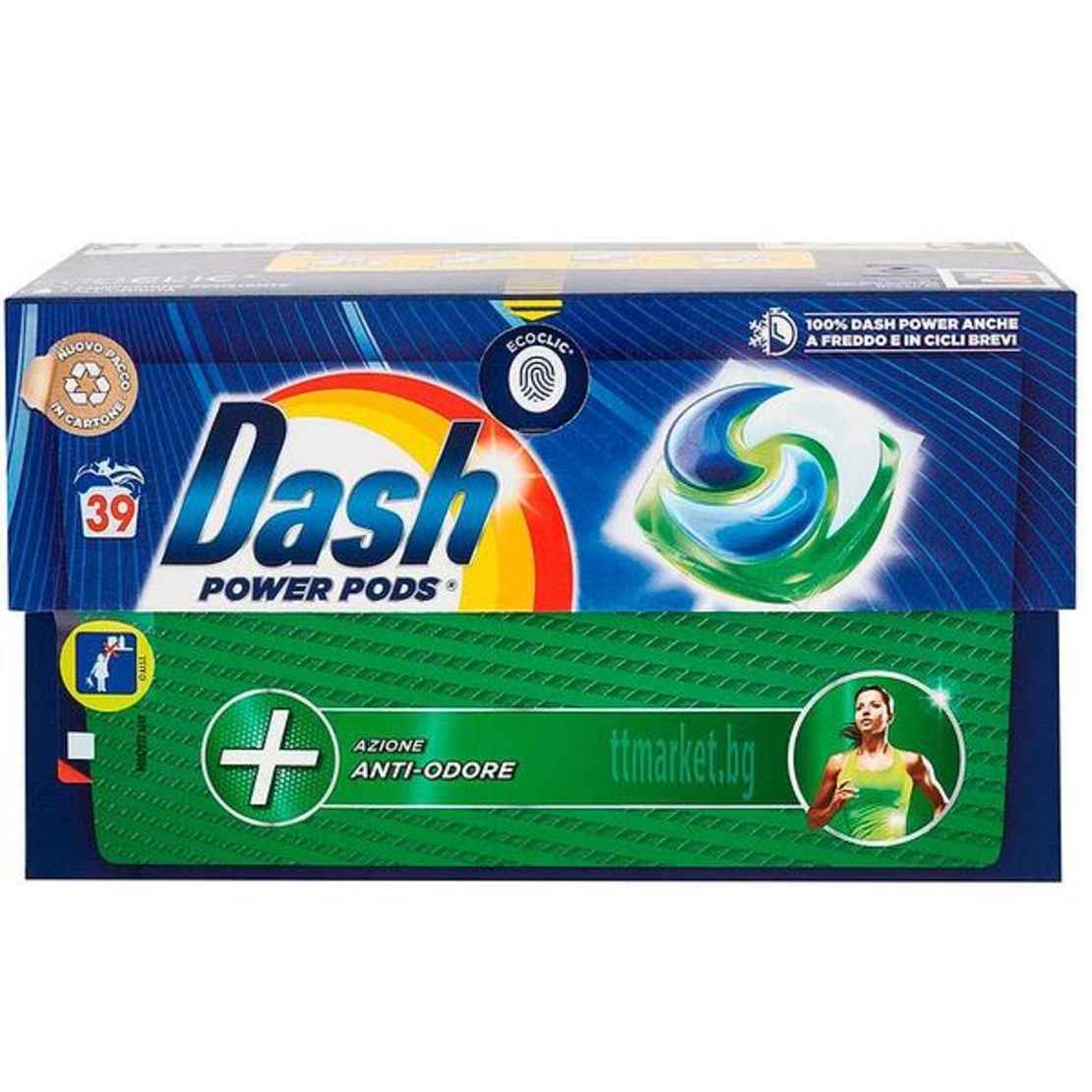 Dash - Капсули за пране Anti odore , 39бр