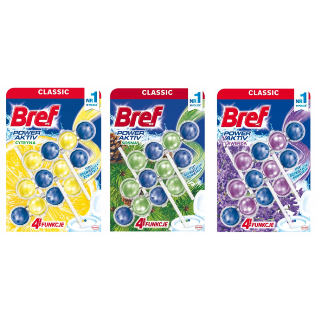 Bref - 3 броя блокчета за тоалетна, различни аромати