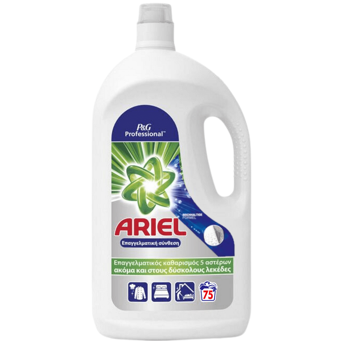 Ariel Professional Regular - Течен прах за пране на бели дрехи, 3,75 л, 75 пранета