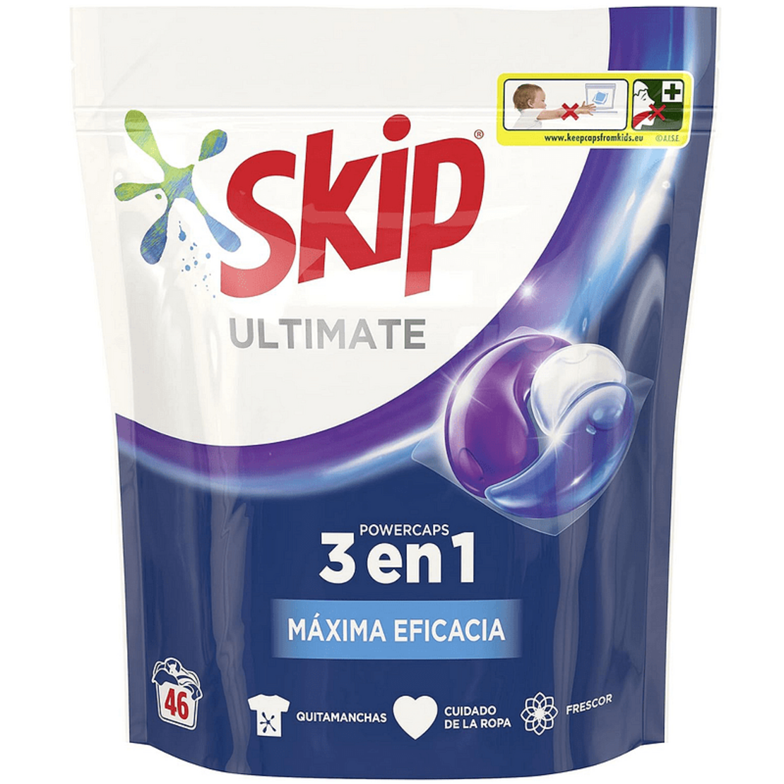 Skip 3 in 1 - Капсули за пране с омекотител , 46бр