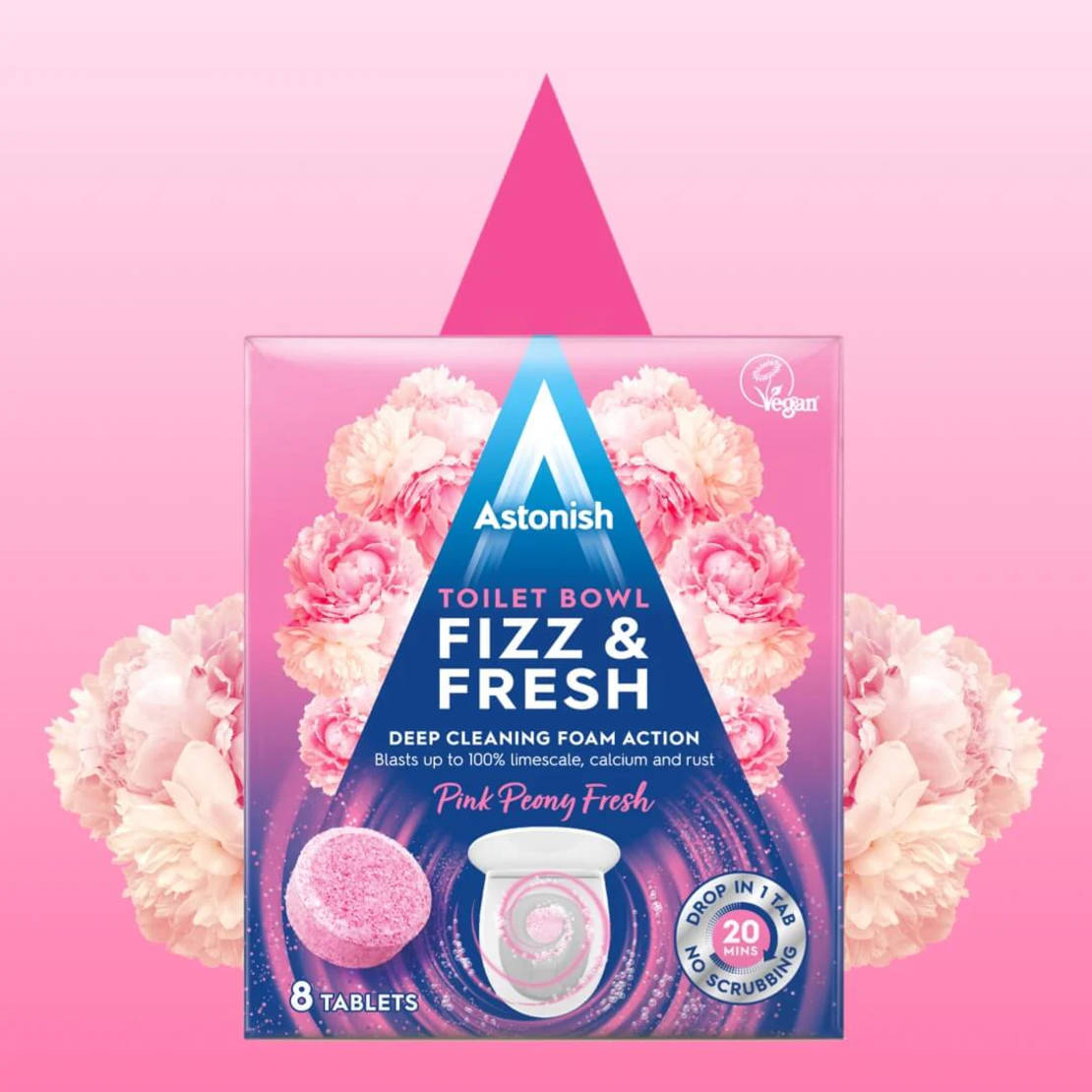 Astonish Fizz and Fesh Pink - Таблетки за почистване на тоалетна 8бр