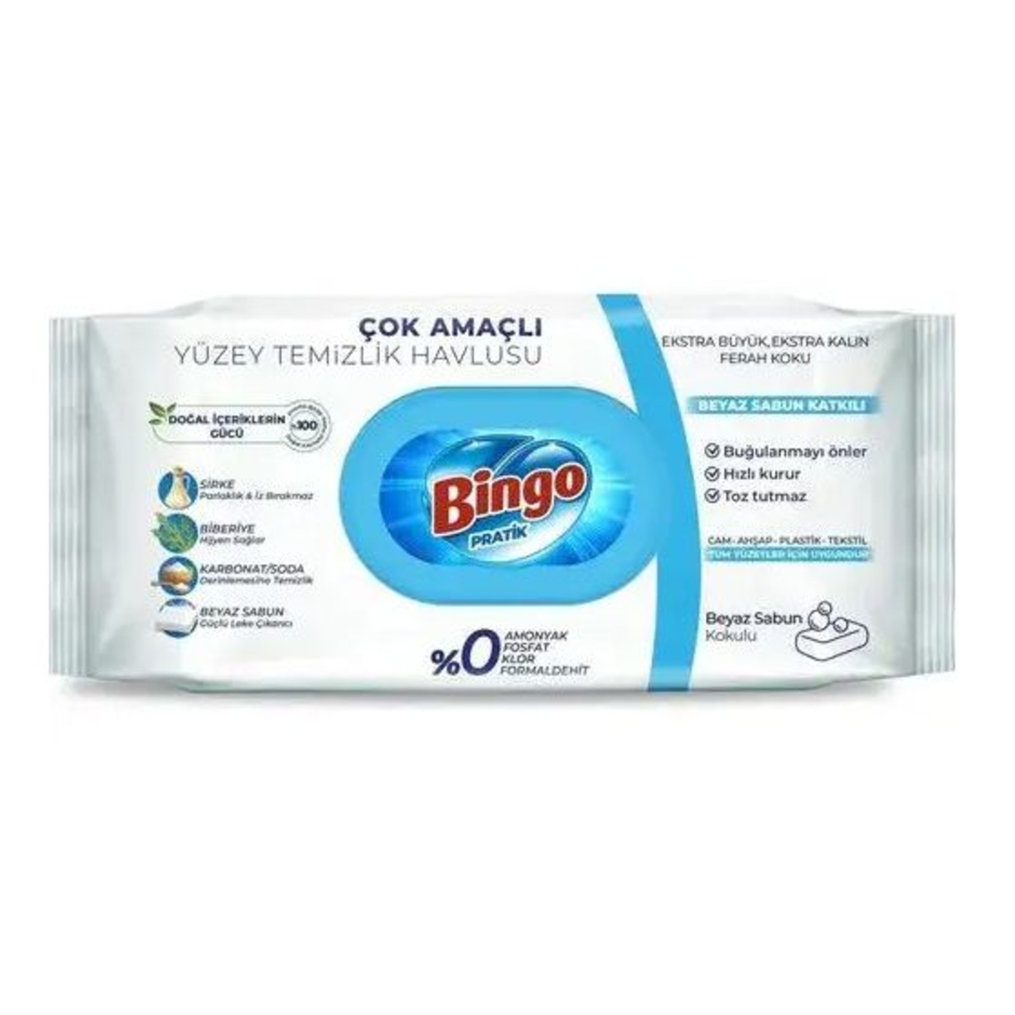 Bingo - Универсални мокри кърпички за почистване Сапун - 96бр