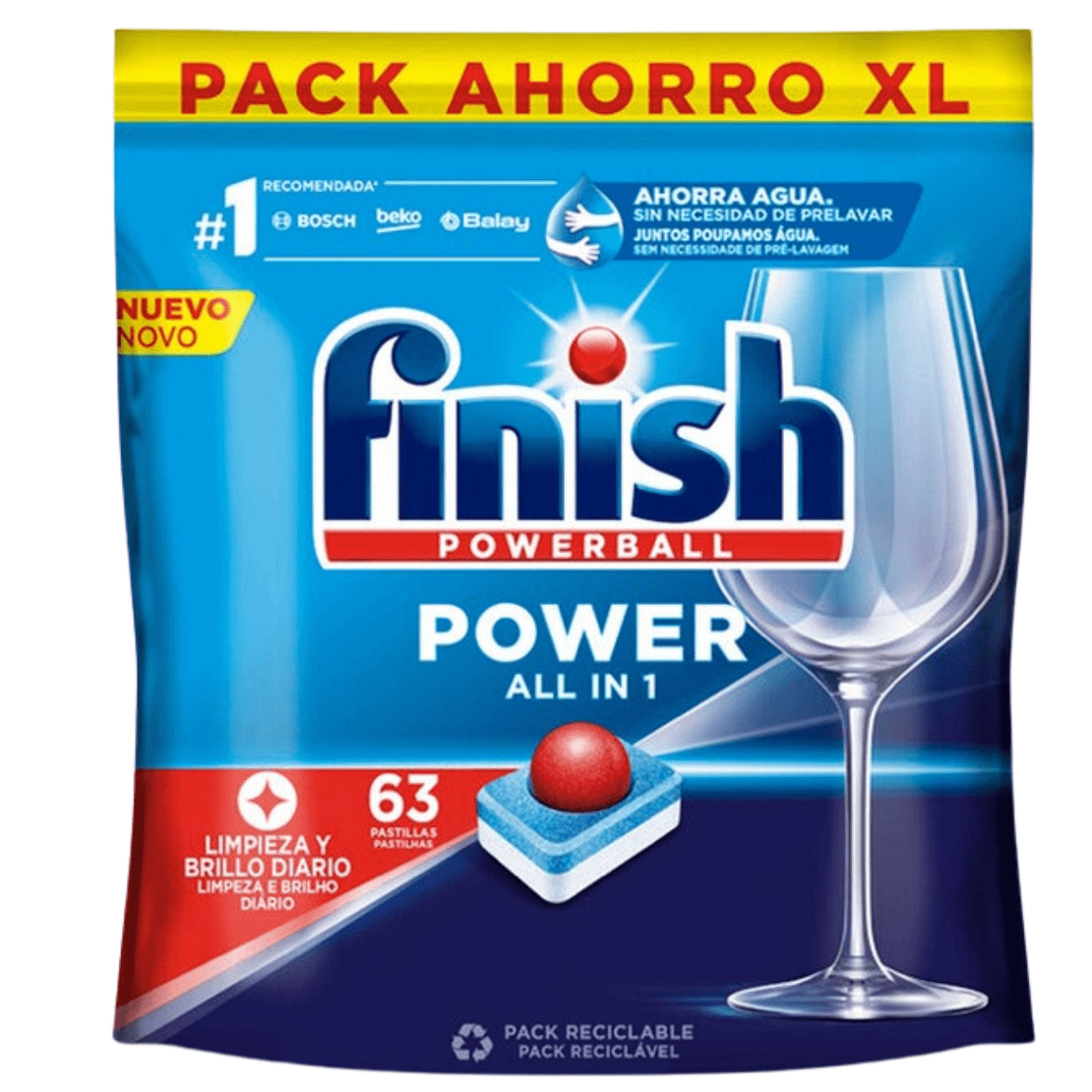 Finish Power All in 1 - Таблетки за съдомиялна - 63бр