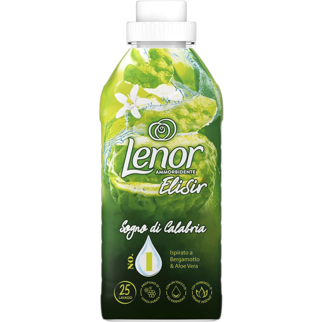 Lenor Elixir - Концентрат омекотител с аромат на Бергамонт и Алое вера, 25п.