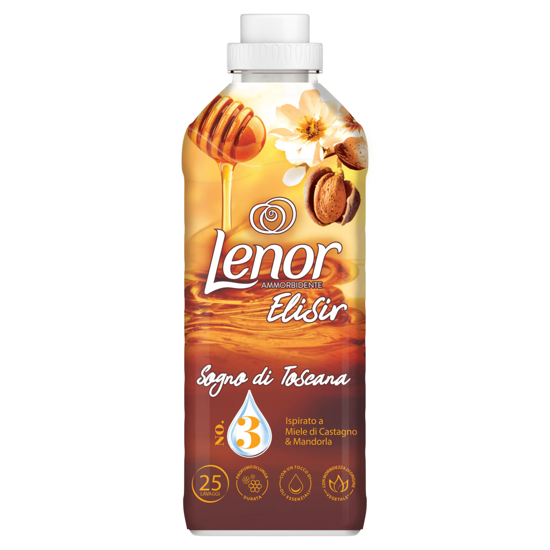 Lenor Elixir - Концентрат омекотител с аромат на Мед и Бадем , 25п.
