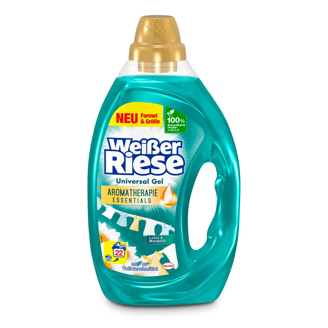 Weiber Riese Aromatherapie - Универсален течен гел за пране Лотос и Масло от Бадем , 1,1л./22пр.