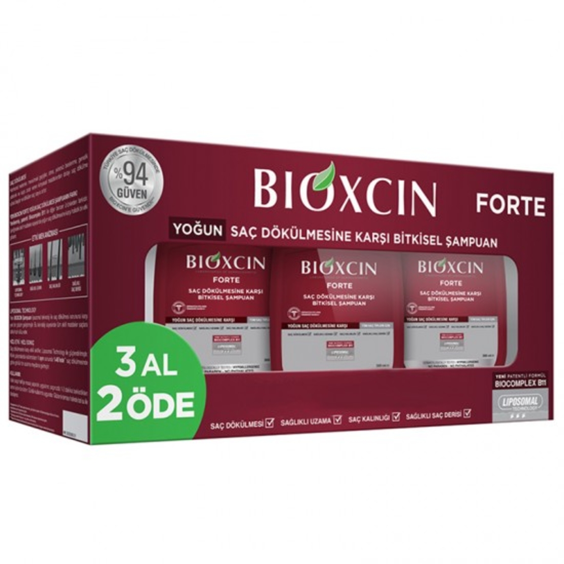 Bioxcin - Шампоан против интензивен косопад/ промо комплект 3 по 300мл