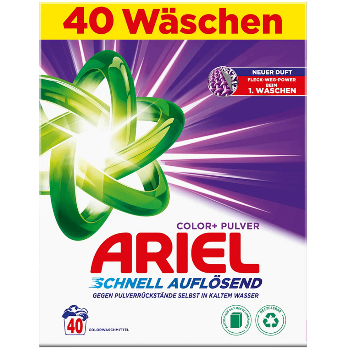 Прах за пране Ariel Color Pulver, 2,4 кг, 40 пр