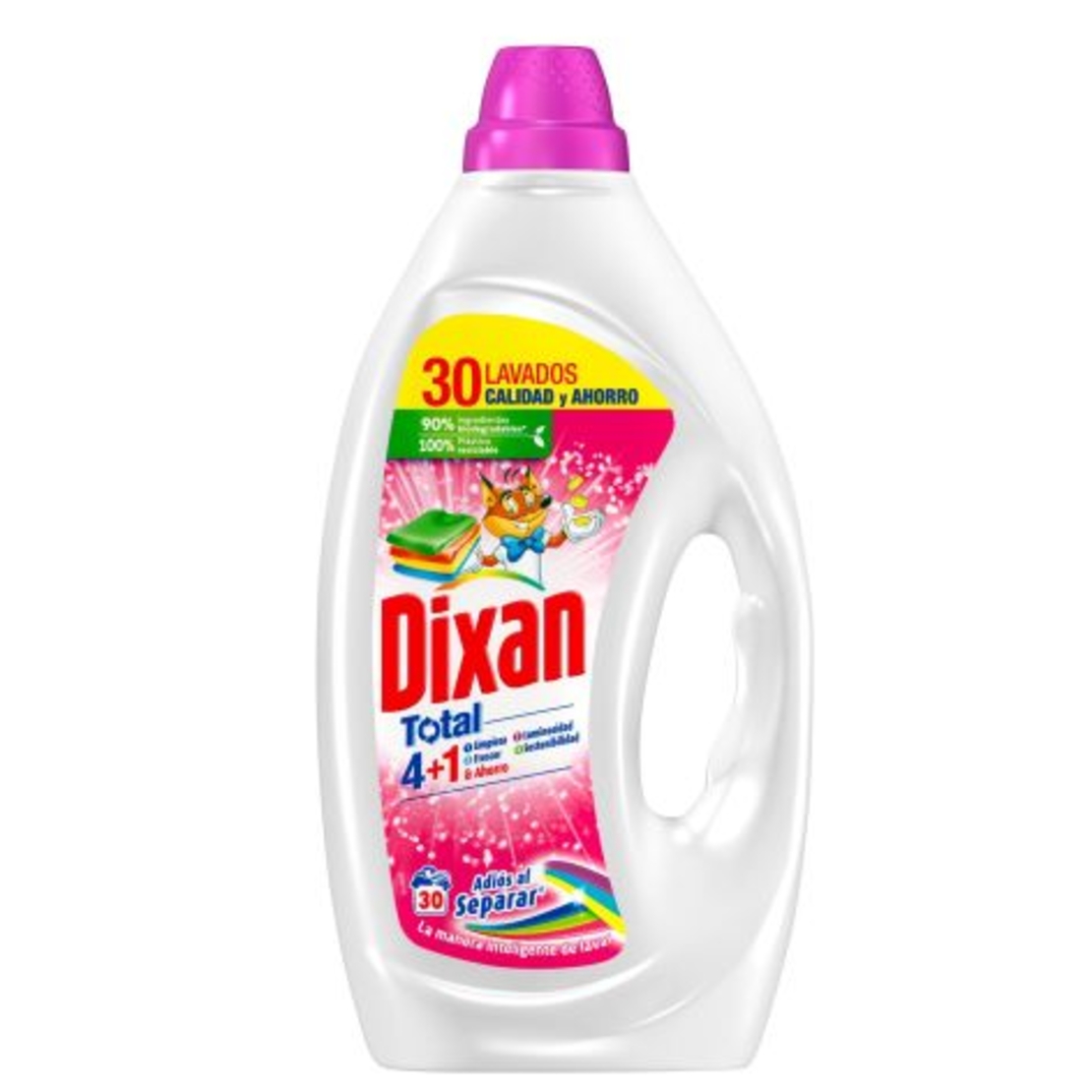 Dixan Total 4+1 - Прах за пране на цветни и тъмни дрехи, 1,350л./30п.