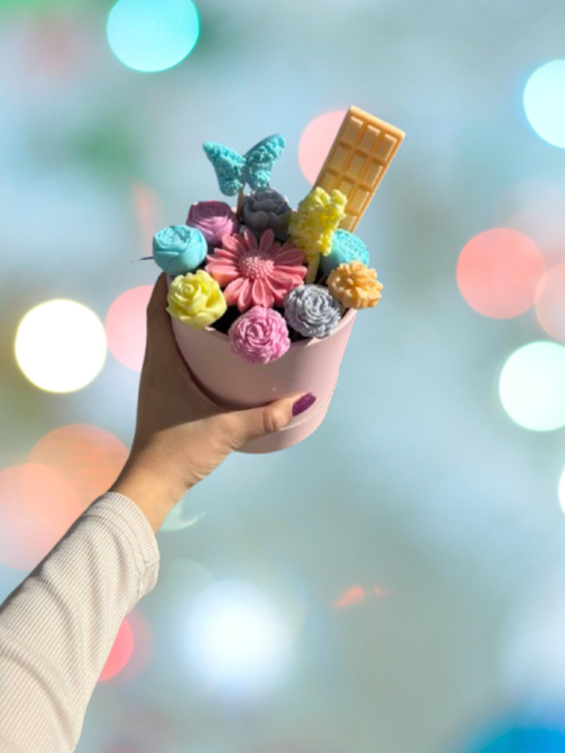 Кутия със сапунени цветя