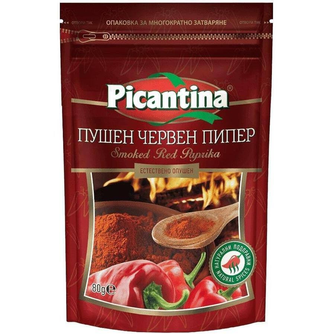 Пикантина Червен пушен пипер с цип 80 г