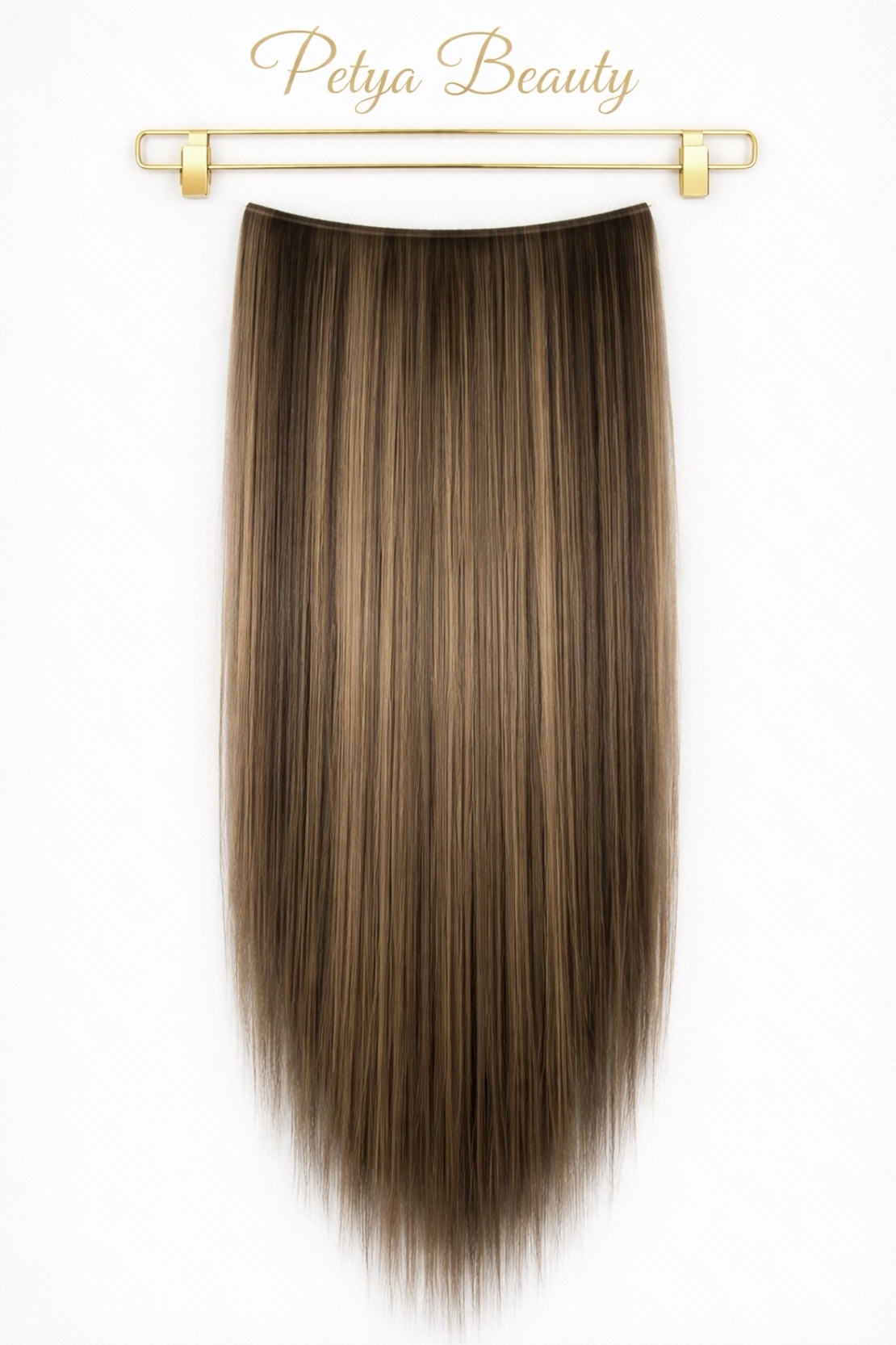 Комплект екстеншън от 9 части - ТЪМНО КАФЯВО С КИЧУРИ