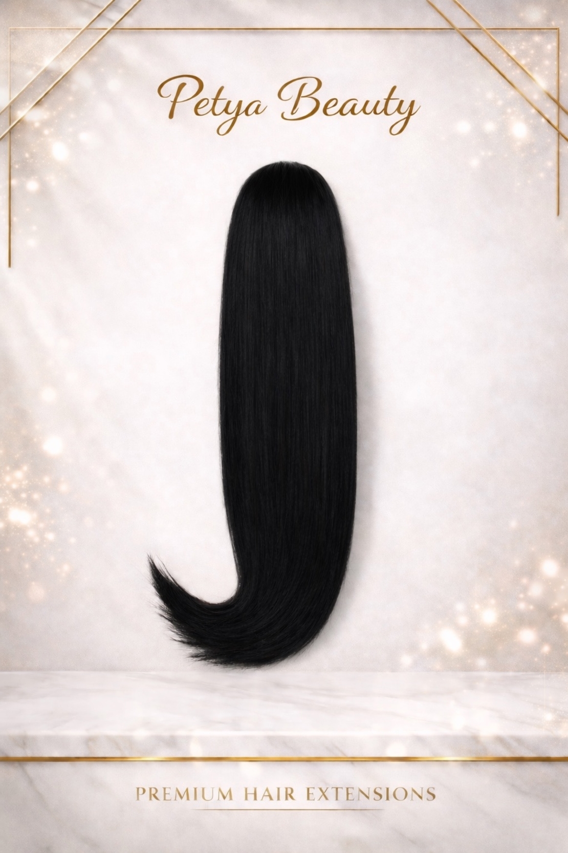 PREMIUM - Луксозна опашка - ЧЕРНО 55см /мрежа и ластик/