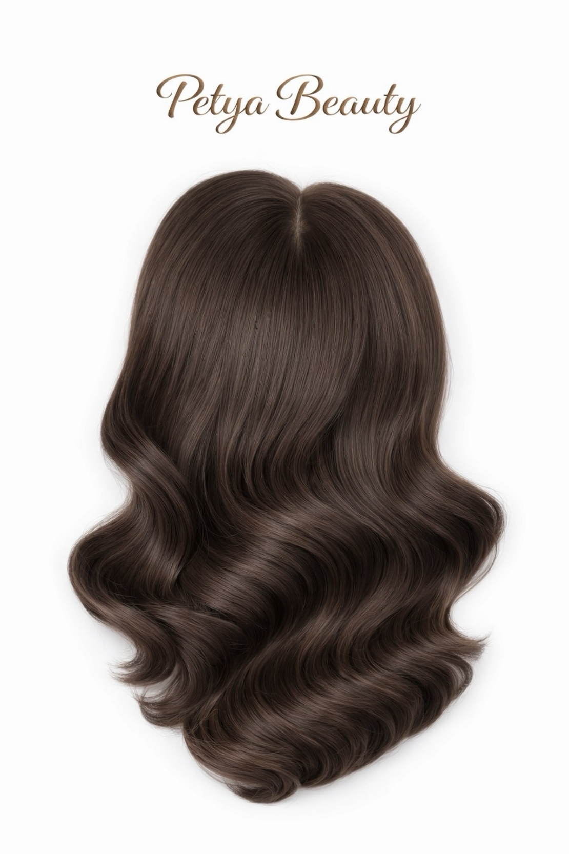 /ПРЕМИУМ/ Тупе - 100% естествен косъм - Светло кестеняво (вълни)