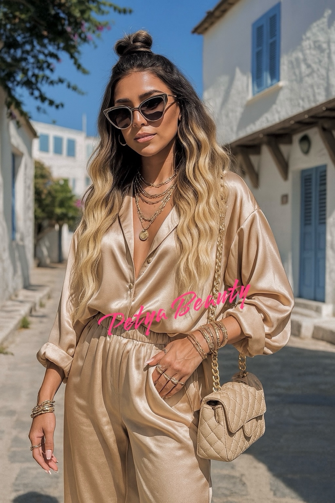 Екстеншън на цял ред в цвят - Натурално рус с естествен корен, ВЪЛНИ