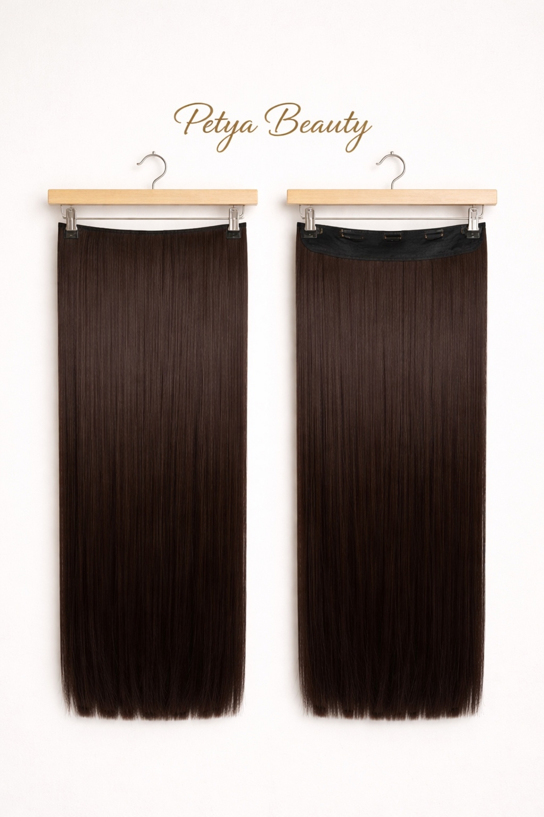 Екстеншън на цял ред - ТЪМНО КАФЯВ - 75см.