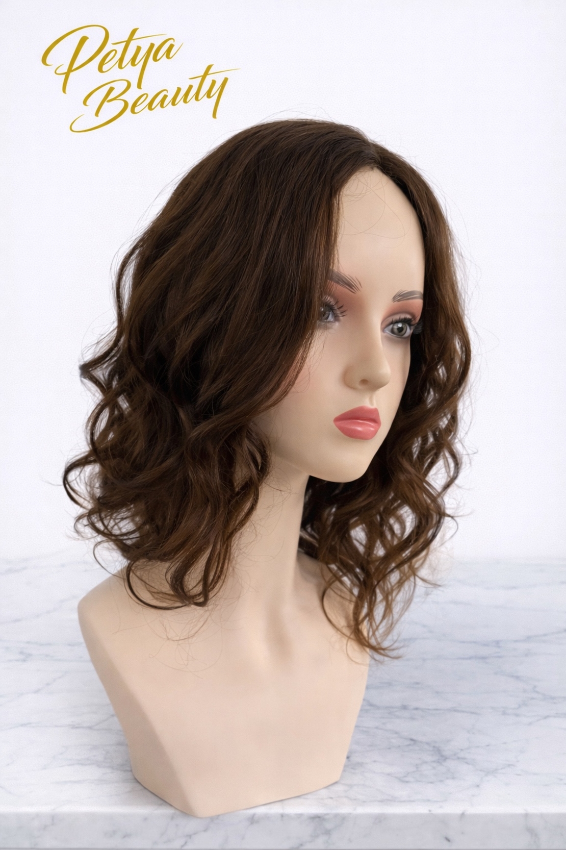 /ПРЕМИУМ/ Тупе - 100% естествен косъм - Медно кестеняво (вълни)