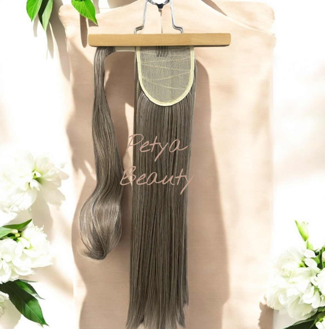 Опашка с лента/кичур - Тъмно пепелно русо