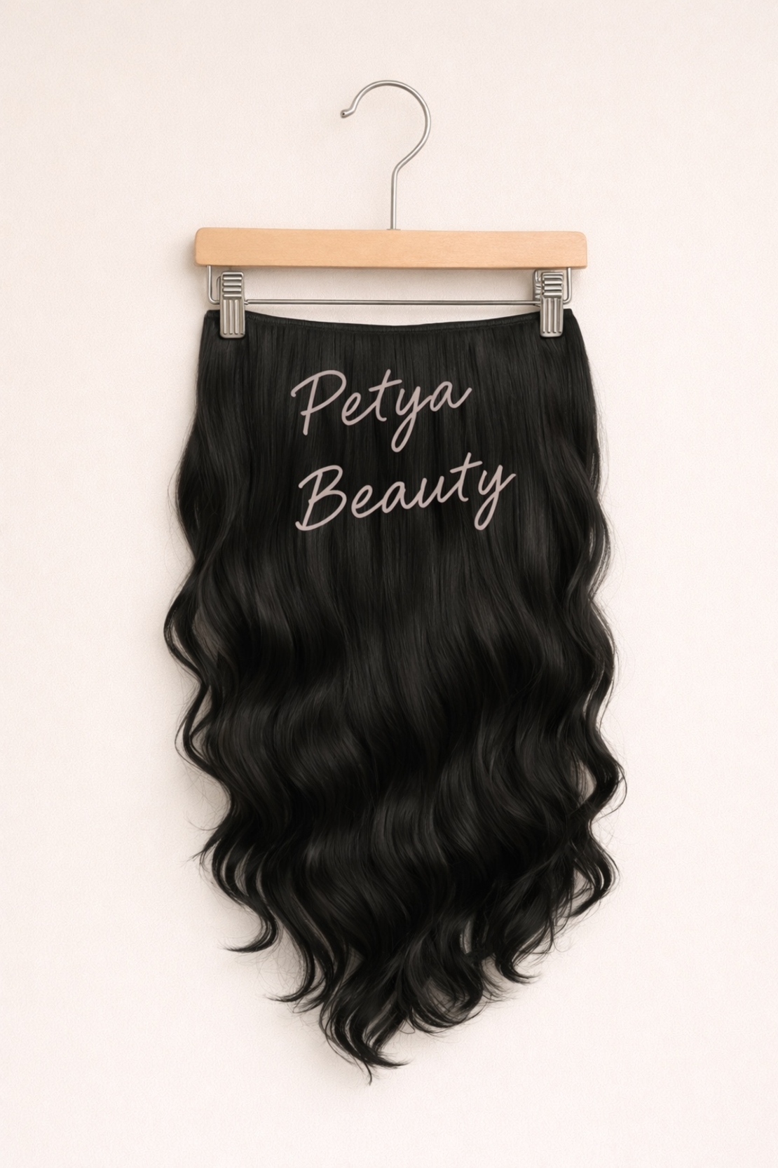 /ПРЕМИУМ/ екстеншън от 1 част в цвят - Черен (вълни)