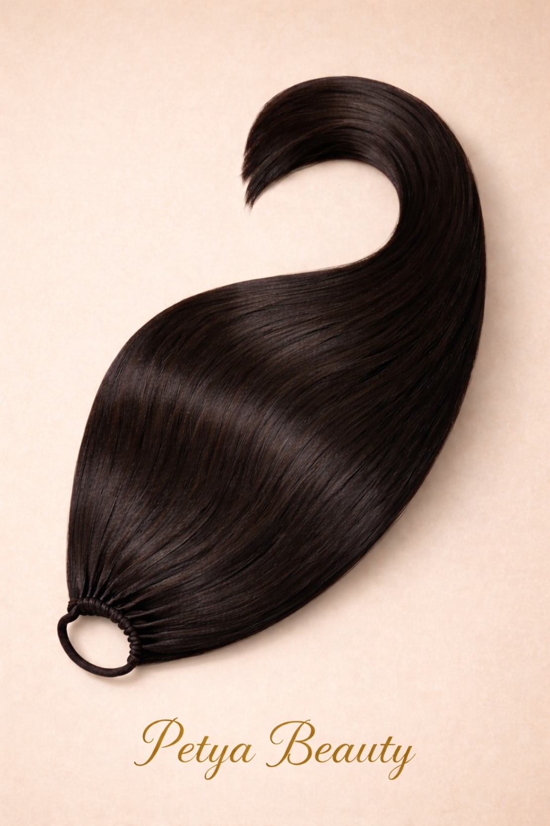 Опашка с ластик - Тъмен шоколад 85см (РЪЧНА изработка)