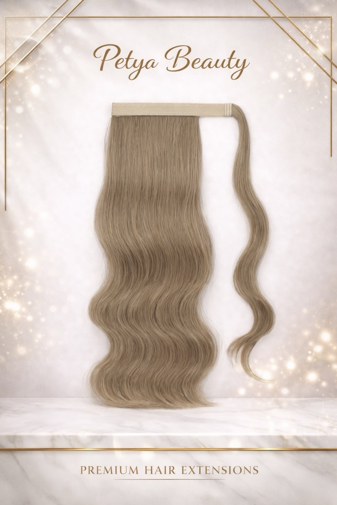 Опашка с лента/кичур (нов модел) - Бежово русо