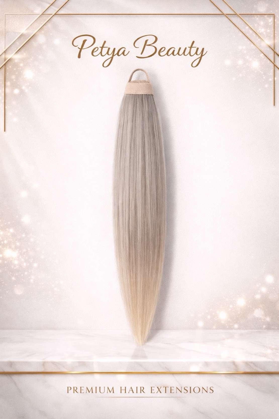 Нов вид Опашка с ластик - Сиво омбре