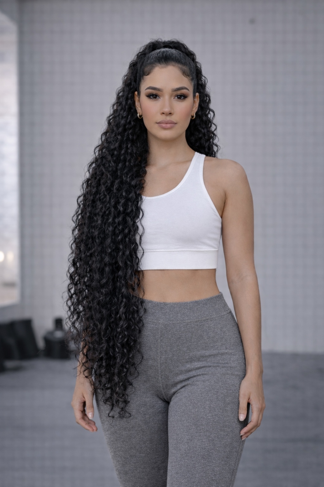 PREMIUM - Луксозна опашка мега дължина - Черна - 100см. с мрежа и ластик