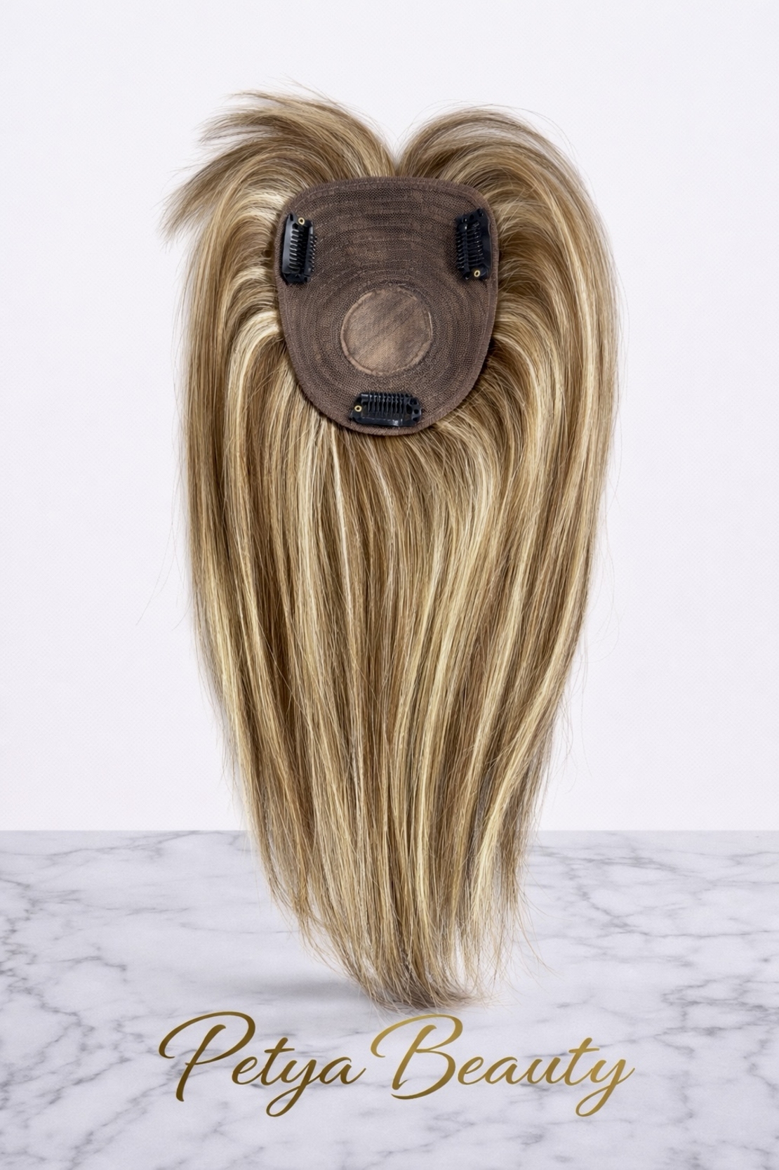 Тупе - 100% естествен косъм – Модел МИНИ - Кафяво с кичури