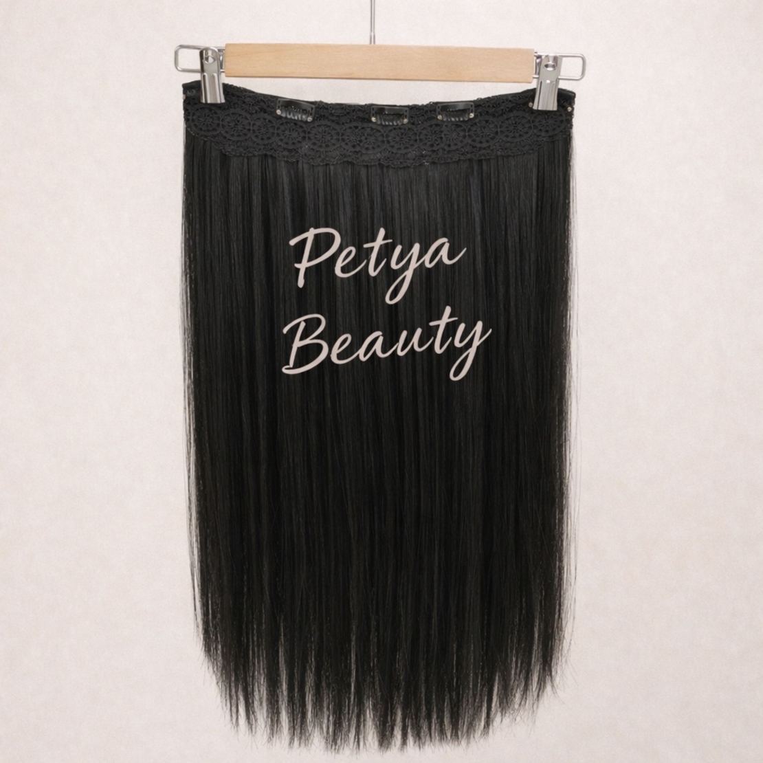 /ПРЕМИУМ/ Цял ред екстеншън от 1 част в цвят - Черно