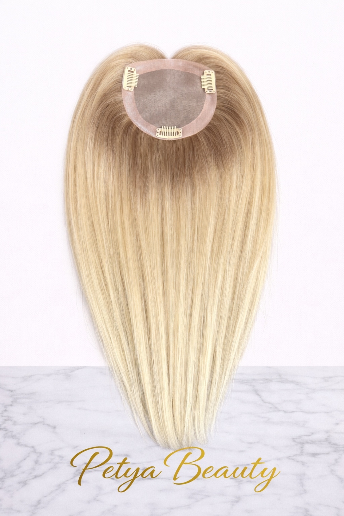 /ПРЕМИУМ/ Тупе - 100% естествен косъм - Натурално русо с тъмен корен