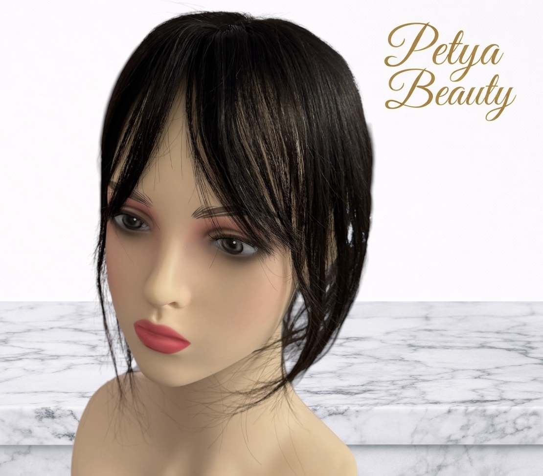 Тупе - 100% естествен косъм – Модел МИНИ - Тъмен кестен