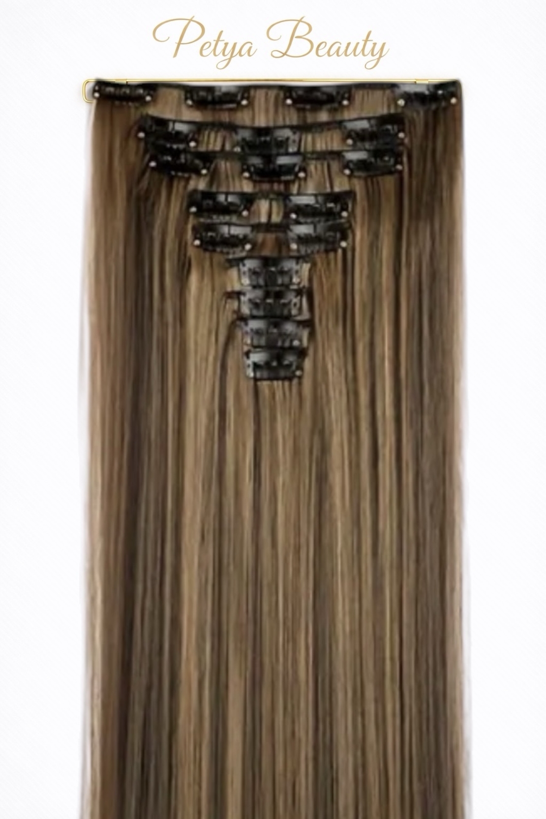 Комплект екстеншън от 9 части - ТЪМНО КАФЯВО С КИЧУРИ