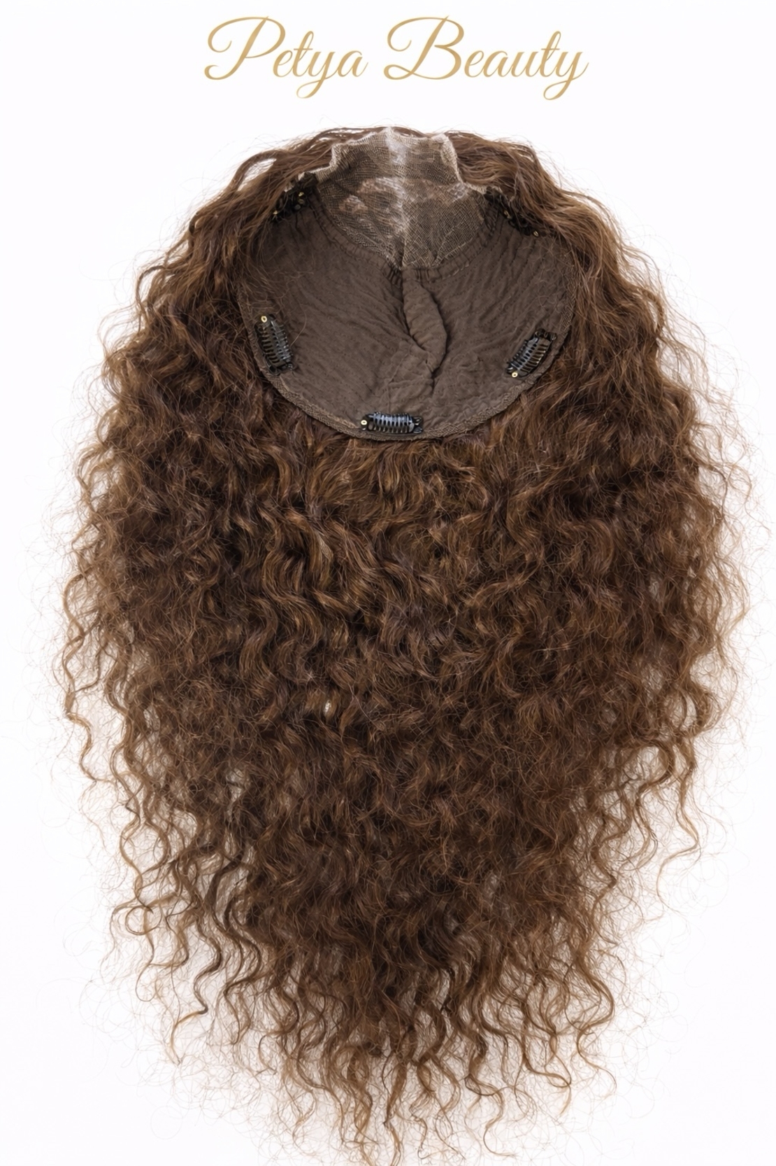 /ПРЕМИУМ/ Тупе - 100% естествен косъм - Медно кафяво (къдрици)