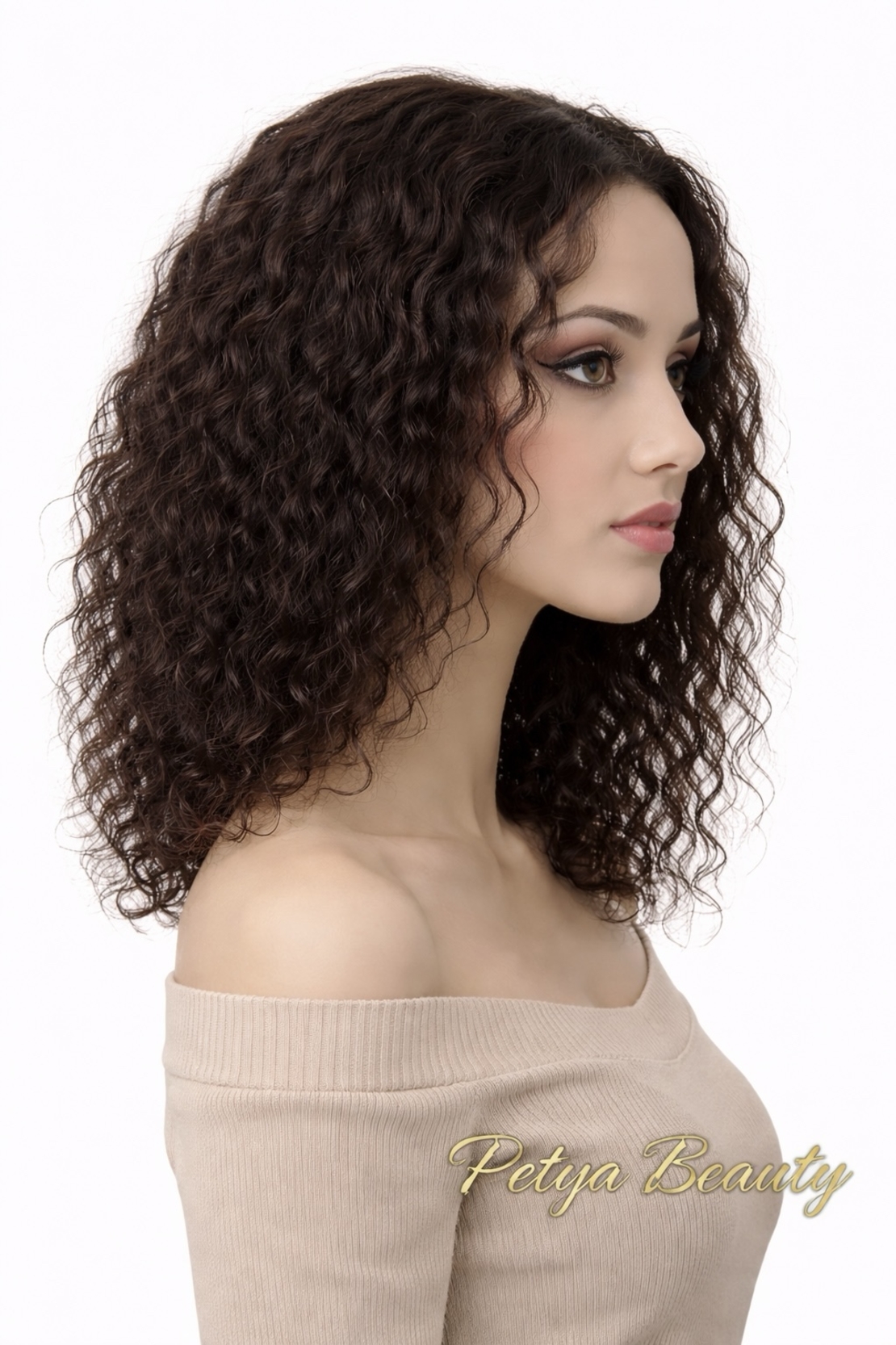 /ПРЕМИУМ/ Тупе - 100% естествен косъм - Натурално кафяво (къдрици)