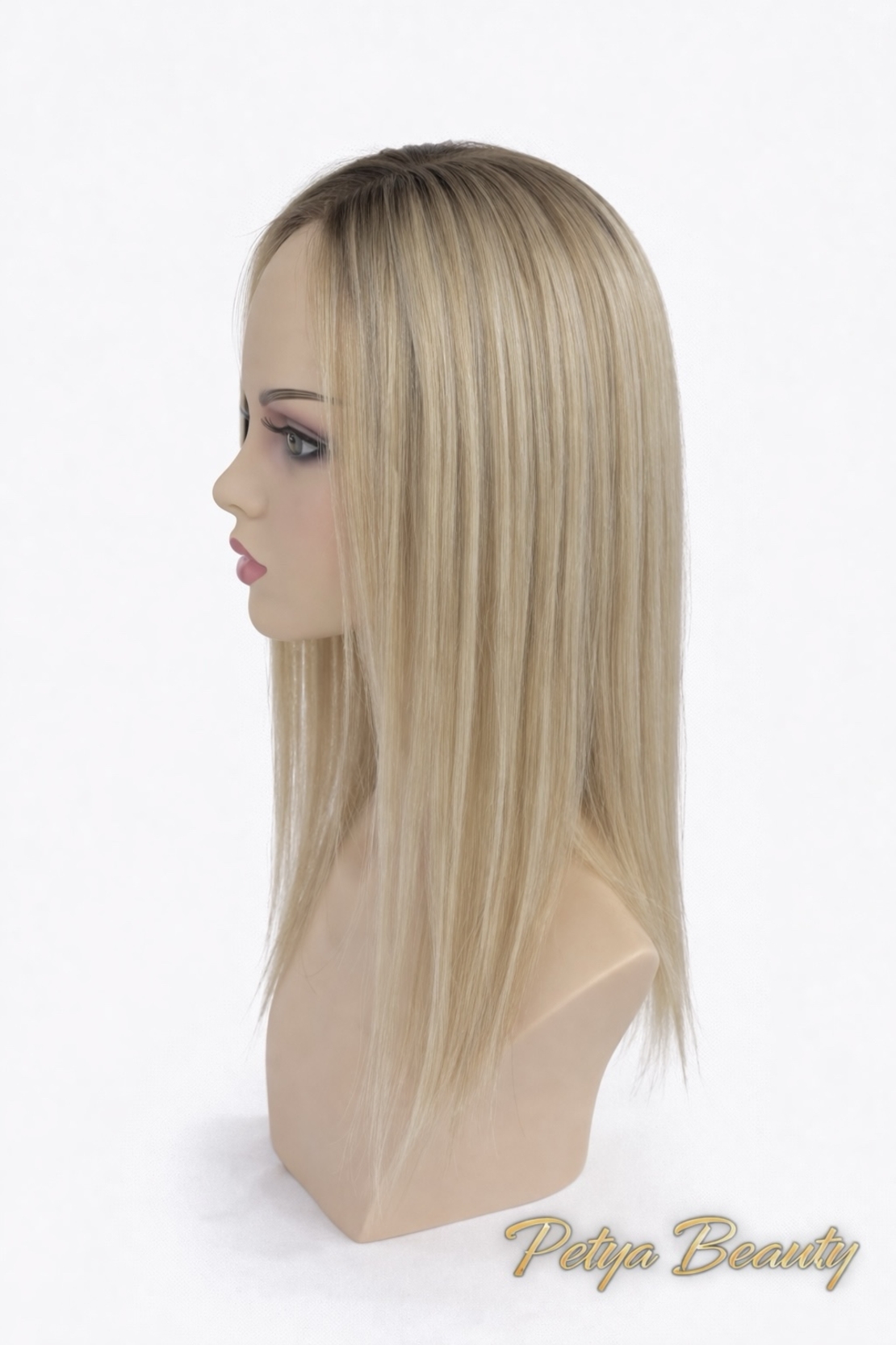 /ПРЕМИУМ/ Тупе - 100% естествен косъм - Натурално русо с тъмен корен