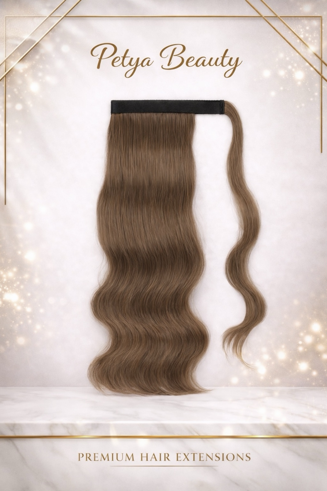 Опашка с лента/кичур (нов модел) - Тъмно русо No:8