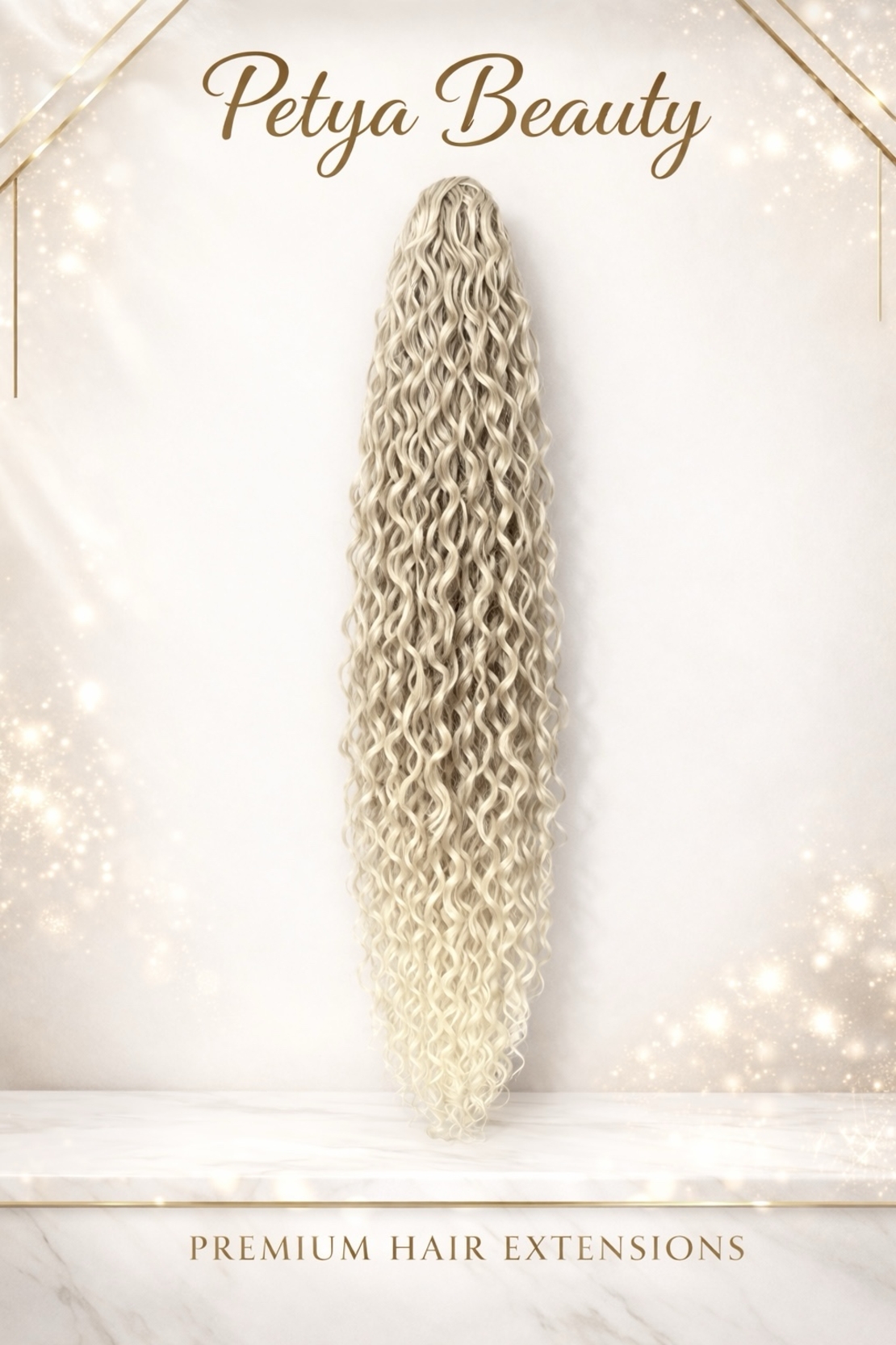 PREMIUM - Луксозна опашка - ЛАТЕ (КЪДРИЦИ) /мрежа и ластик/