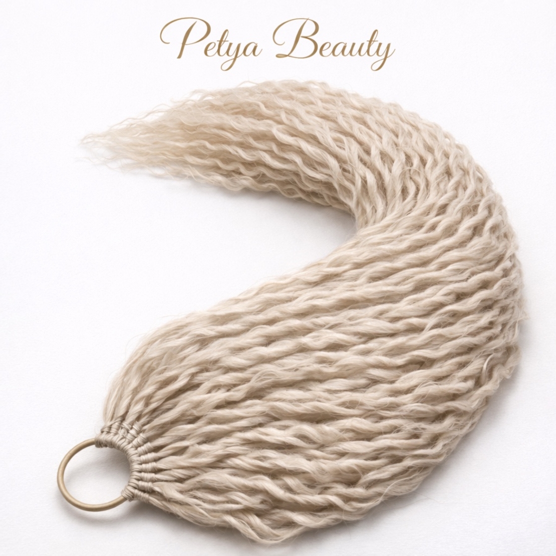 Опашка с ластик /ПРЕМИУМ/ - Светло русо 75см (КЪДРИЦИ)