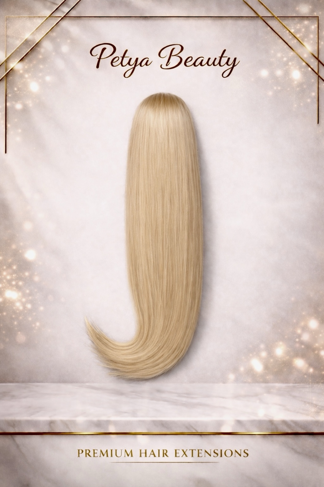 PREMIUM - Луксозна опашка - НАТУРАЛНО РУСО 55см /мрежа и ластик/