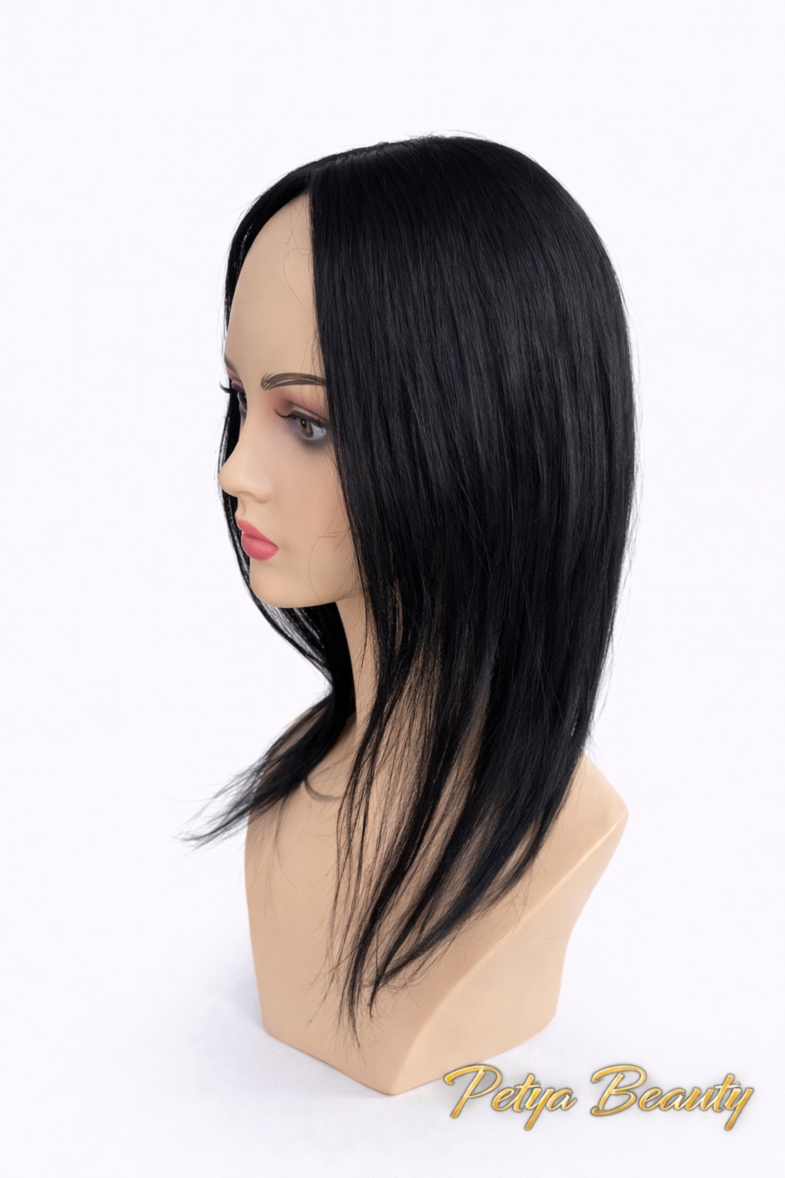 Тупе - 100% естествен косъм - Черно 45см /без бретон/