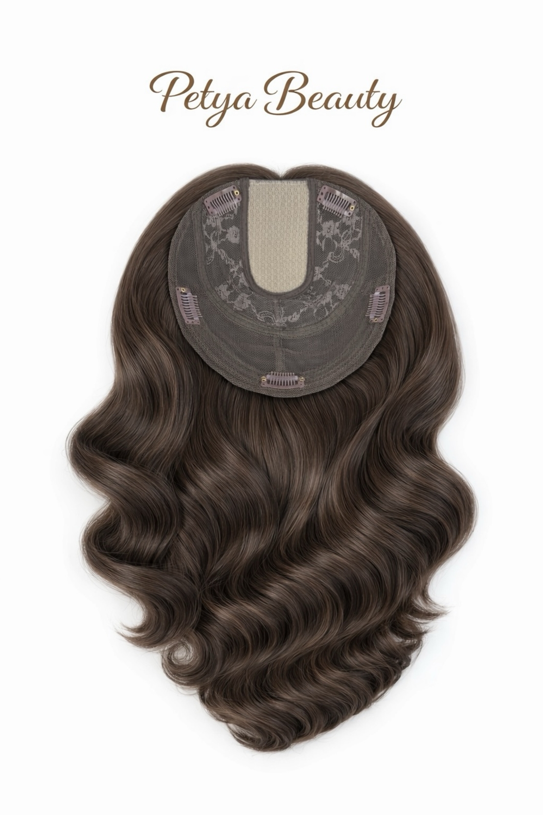 /ПРЕМИУМ/ Тупе - 100% естествен косъм - Светло кестеняво (вълни)