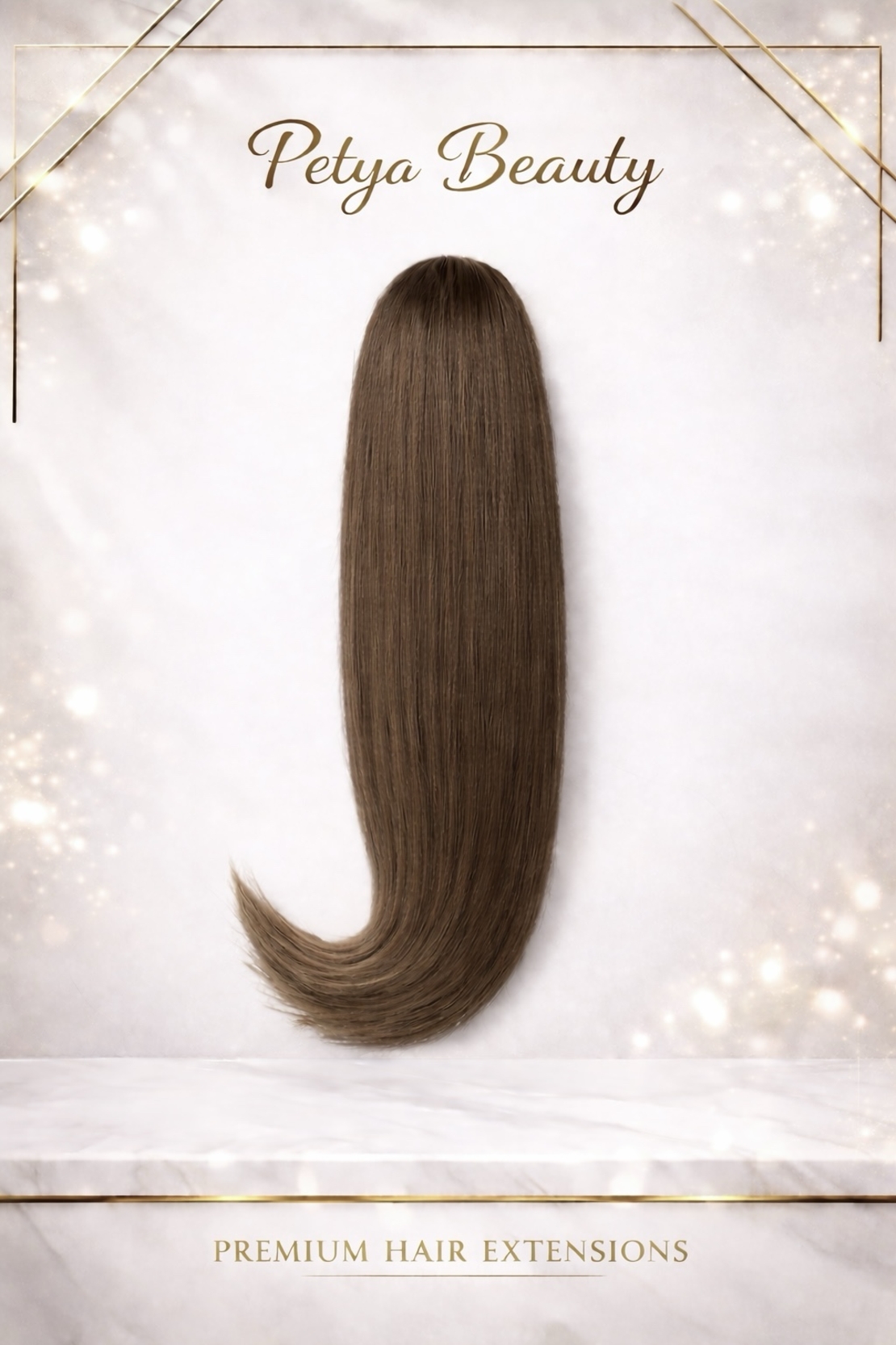 PREMIUM - Луксозна опашка - СВЕТЛО КАФЯВО 55см /мрежа и ластик/